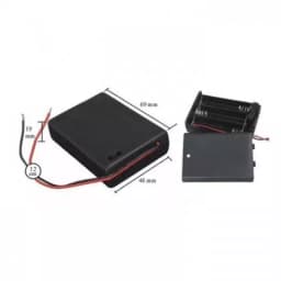 Suport baterii 3x AA cu capac intrerupator si fire 3