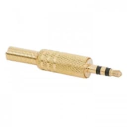 Mufa 3.5 mm stereo tata metal aurit cu protector cablu 1