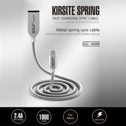 Cablu Kirsite Micro USB Golf 36M argintiu 1m 2.4A Fast Charging 2