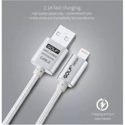 Cablu METAL iPhone Golf 10i argintiu 1m 2.1A Fast Charging 4