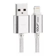 Cablu METAL iPhone Golf 10i argintiu 1m 2.1A Fast Charging 2