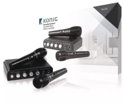 Mixer karaoke cu 2 microfoane negru Konig 5