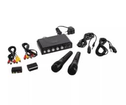 Mixer karaoke cu 2 microfoane negru Konig 4