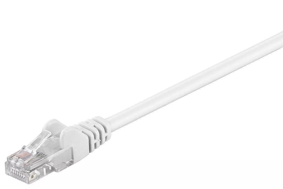 Cablu CAT5e 2m UTP 2x RJ45 patchcord CCA neecranat alb Goobay