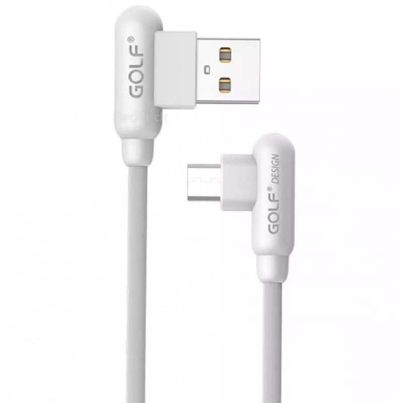 Cablu Golf Wing Micro USB 45M 1m 2.4A alb