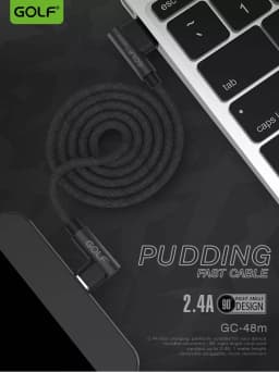 Cablu Golf Pudding Micro USB 48M 1m 2.4A negru 3