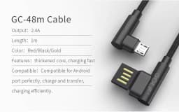 Cablu Golf Pudding Micro USB 48M 1m 2.4A negru 6
