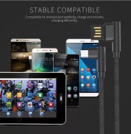 Cablu Golf Pudding Micro USB 48M 1m 2.4A negru 10