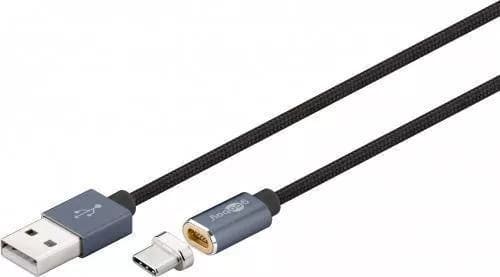 Cablu USB2.0 cu mufa magnetica USB Type C 1.2m negru Goobay