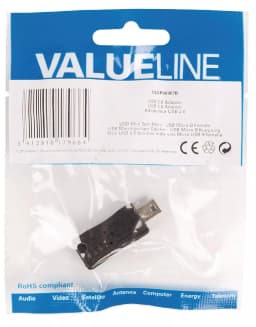 Adaptor USB 2.0 USB micro USB B mama - mini USB 5 pini tata Valueline 3