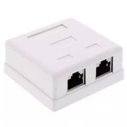 Priza dubla RJ45 FTP CAT5e conector ecranat pe tencuiala Well 1
