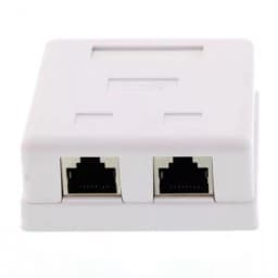 Priza dubla RJ45 FTP CAT5e conector ecranat pe tencuiala Well 2
