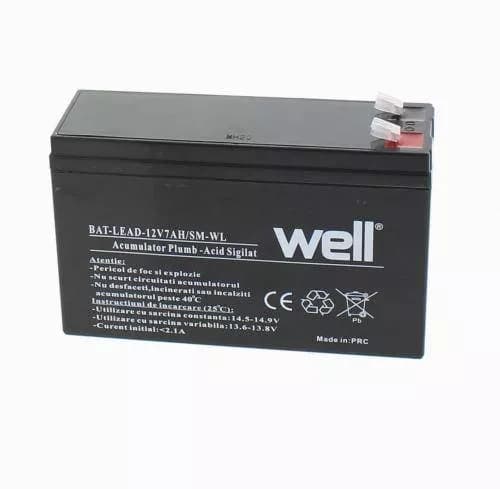 Acumulator plumb acid 12V 7Ah carcasa mica 150x50x90mm Well