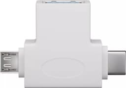 Adaptor USB 3.0 A mama la tata micro USB +USB Type C tata alb Goobay 1