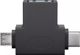 Adaptor USB 3.0 A mama la micro USB tata +USB Type C tata negru Goobay 1