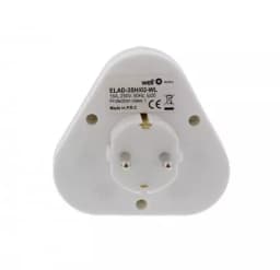 Stecher triplu cu contact protectie 3x Schuko Well 2