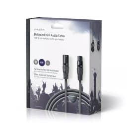 Cablu XLR stereo XLR 3 pini tata - XLR 3 pini mama 10m gri Nedis 3
