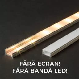 Profil U din aluminiu pentru benzi LED 2000x17x8mm Phenom 1
