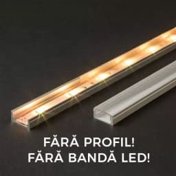 Ecran transparent pentru profil aluminiu LED 2000mm 41010T2 Phenom 1