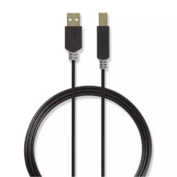 Cablu USB 2.0 A tata - USB-B tata imprimanta 3m antracit Nedis 2