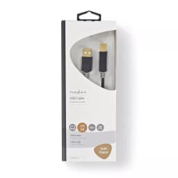 Cablu USB 2.0 A tata - USB-B tata imprimanta 3m antracit Nedis 3