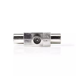 Splitter TV coaxial tata - 2x coaxial mama metalic Nedis 1