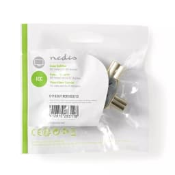 Splitter TV coaxial tata - 2x coaxial mama metalic Nedis 3