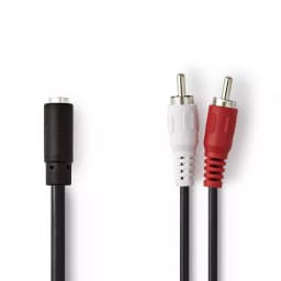 Cablu audio stereo 2x RCA tata - 3.5 mm mama Jack 0.2m Nedis 1