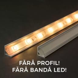 Ecran transparent pentru profil aluminiu banda LED 2m Phenom Lighting 1