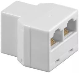 Adaptor 8p8c ISDN RJ45 mama la 2x RJ45 mama alb Goobay 1