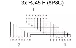 Adaptor 8p8c ISDN RJ45 mama la 2x RJ45 mama alb Goobay 3