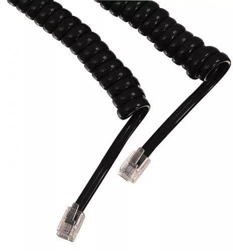 Cablu receptor telefon fix spiralat 2m RJ10 4P4C CCS negru Well