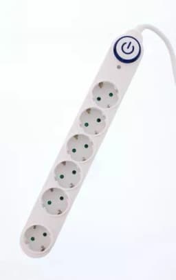 Prelungitor 6 prize 3m alb cu intrerupator cablu 3xG1.5mmp Well 1