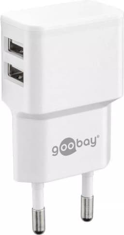 Incarcator de retea dual 2x USB cu cablu micro USB 2.4A alb Goobay 3