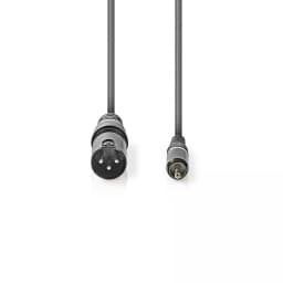 XLR-RCA audio cablu XLR 3pini tata - RCA tata 1.5m Gri NEDIS 2