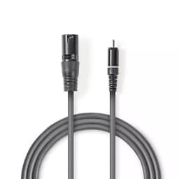 XLR-RCA audio cablu XLR 3pini tata - RCA tata 1.5m Gri NEDIS 1
