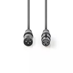 Cablu digital XLR 3 Pini tata - XLR 3 Pini mama 5m gri Nedis 2