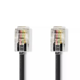Cablu spiralat RJ10 tata - RJ10 tata 5m negru Nedis 1