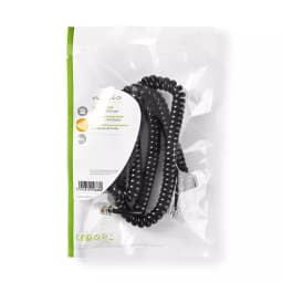 Cablu spiralat RJ10 tata - RJ10 tata 5m negru Nedis 3