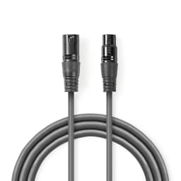 Cablu XLR 3 Pini tata - XLR 3 Pini mama 20m gri Nedis 1