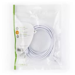 Cablu alimentare Euro tata - 2 Pini IEC-320-C7 cotit 3m alb Nedis 3