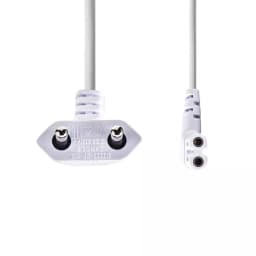 Cablu alimentare Euro tata cotit - 2 Pini IEC-320-C7 cotit 2m alb Nedis 2