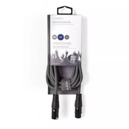 Cablu audio Stereo XLR 3 pini tata - XLR 3 pini mama 3m Gri Nedis 3