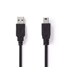 Cablu USB 2.0 USB A tata - Mini USB tata 2m Nedis 1