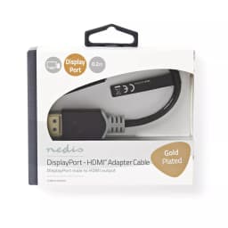 Cablu adaptor 4K DisplayPort v1.2 tata - HDMI mama 0.2m gri Nedis 2