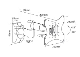 Suport TV EASYSCOPE 43-107cm 30Kg 2 brate GOOBAY 2