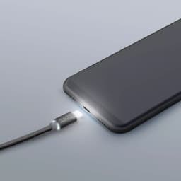 Cablu de date iPhone lightning 1m negru cu iluminare LED rosu delight 2