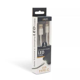 Cablu de date USB type C 1m argintiu cu iluminare LED rosu delight 4