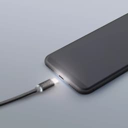 Cablu de date USB type C 1m negru cu iluminare LED rosu delight 2