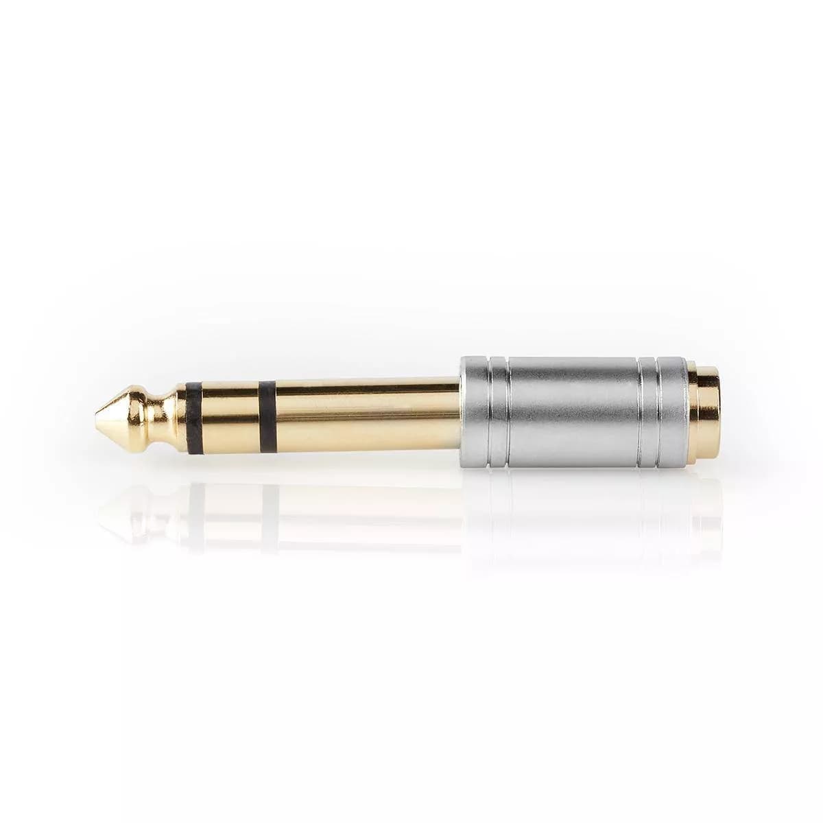 Adaptor Audio JACK 6.35 mm tata - JACK 3.5 mm mama metal argintiu Nedis